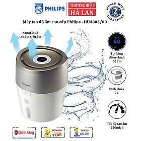 Máy Tạo Độ Ẩm NanoCloud Philips HU4803/00 Cao Cấp, Công Suất 15W, Dung Tích 2L, Diện Tích 21㎡ -30㎡ - Bảo Hành 12 Tháng, Hàng Nhập Khẩu