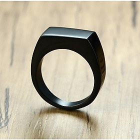 Nhẫn Nam Mặt Chữ Nhật Titan Ko Đen TT 2594