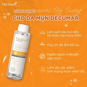 Nước tẩy trang 250ml Decumar Advanced sạch sâu ngừa mụn dịu nhẹ làn da với công nghệ Micellar