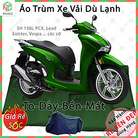 [Loại Lớn - Dày] Áo Bạt Phủ Trùm Xe Máy KhoNCC Che Mưa Nắng Dòng Xe Lớn SH 125 150i , Moto Z1000 - NQL-BPXMT-Z1K - Hàng Chính Hãng (Xanh Đen)