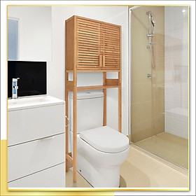Kệ gỗ để đồ sau Toilet có tủ