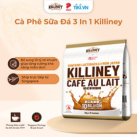 Túi 15 Gói Cà Phê Sữa Đá 3 Trong 1 Cao Cấp, Công Nghệ Nhật Bản, Chứa Lợi Khuẩn Tăng Cường Miễn Dịch Killiney Café Au Lait 3 In 1 (15 gói x 30g)