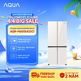 Tủ lạnh Aqua Inverter 529L AQR-M600XA(GC) - Mặt gương trắng - Bảo hành 2 năm - Freeship toàn quốc - Hàng chính hãng