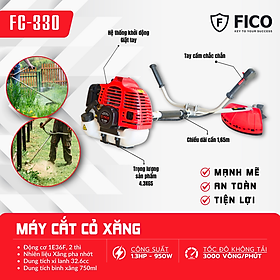 MÁY CẮT CỎ CHẠY XĂNG 2 THÌ 1.3HP 32.6CC FC-330 FICO - HÀNG CHÍNH HÃNG