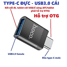 Mua   Type C  Adapter   Đầu chuyển type C sang USB 3.0  / iP hỗ trợ OTG cho điện thoại tablet laptop hoco UA17 _ hàng chính hãng