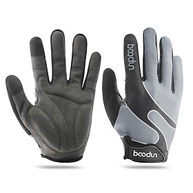 Găng tay thể thao BOODUN Sử dụng silicone chống mài mòn chống trượt trong tay, thiết kế ngón tay sử dụng được màn hình cảm ứng, chất liệu vải thoáng khí-Màu Xám-Size