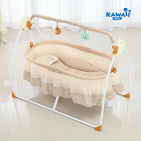 Nôi điện tự động KAWAII HOME, Nôi ru ngủ thông minh cho bé - Bảo hành 12 tháng (TẶNG KÈM: Màn, Gối, Đệm)