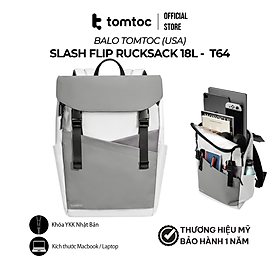 Balo Tomtoc Slash Flip Rucksack 18L cho Macbook và Laptop 16 inch Gray - Hàng chính hãng