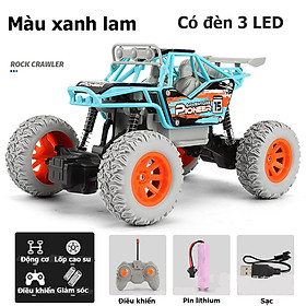 Xe địa hình điều khiển từ xa KAVY 3699-L6 có 3 đèn LED tỷ lệ 120 dẫn động 2 bánh tốc độ cao nhiều màu sắc - Xanh lam