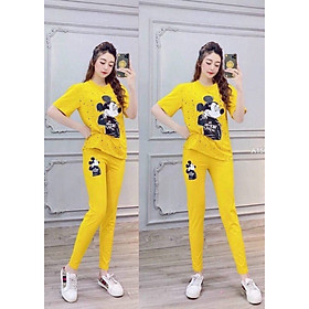 Đồ bộ nữ quần dài áo in hình micky 3124
