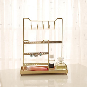 Golden Jewelry Organizer Hanging Holder Large Capacity for  Display  Woman