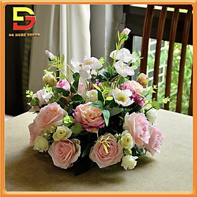 Mua Lẵng Hoa Lụa Nhiều Mẫu Rộng 30cm Hoa Trang Trí Phòng Khách Bàn Ăn Bàn Tiệc Sang Trọng DG-301