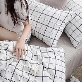 Set Cotton Poly Hàng Nhập Khẩu Cao Cấp Kẻ Trắng