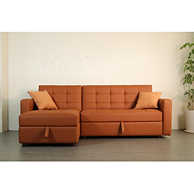 Sofa giường kéo góc L Juno sofa màu cam, xám, tro