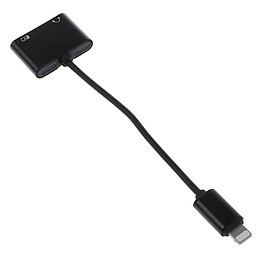 2 in 1 Headphone Audio Adapter Charging Cable for  7 8 X - Black