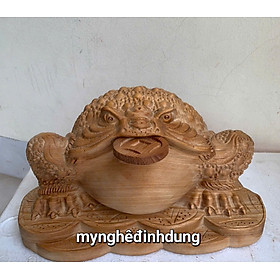Mua Tượng Cóc thiềm thừ phong thủy cầu tài lộc bằng gỗ ngọc am thơm nức 29x19x16cm