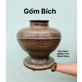 Mua Bình Hoa Lọ Hoa Dáng Phình Mới Men Mộc Gốm Bát Tràng - Gốm Bích