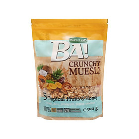 Ngũ Cốc BAKALLAND Muesli 5 loại trái cây nhiệt đới và mật ong 300g