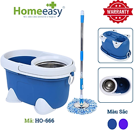Mua Bộ Lau Nhà Lồng Inox Homeeasy Supper Price 666 (Xanh) - 2 bông lau (Màu Ngẫu Nhiên)