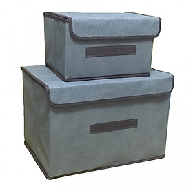 Mua Set 2 túi vải đựng đồ khung cứng giúp nhà cửa gọn gàng ngăn nắp