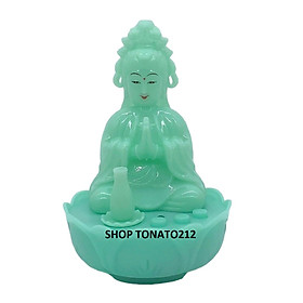 Mua TƯỢNG CHÚ TIỂU QUAN ÂM THÍCH CA LẮC ĐẦU PHÁT NHẠC TRANG TRÍ XE Ô TÔ SỬ DỤNG NĂNG LƯỢNG MẶT TRỜI GÕ MÕ TỤNG KINH CAO 11CM
