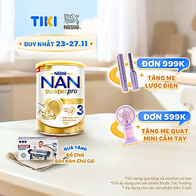 Sữa bột Nestlé NAN SUPREMEPRO 3 800g nhập khẩu Đức đạm Gentle Optipro ngừa mẫn cảm Tặng Đồ Chơi Bàn Kèm Chữ Cái (Dành cho trẻ từ 2 - 6 tuổi)
