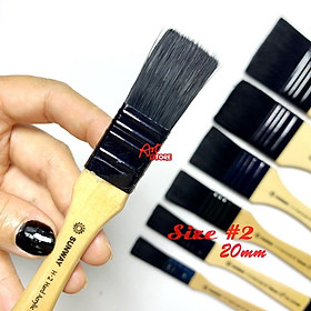 Chổi Vẽ, Panh Xô, Cọ Bản Đi Nền Vẽ Acrylic, Sơn Dầu Sunway B158 Đủ size