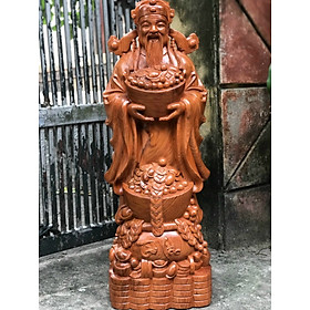 Hình ảnh Tượng phật ông thần tài bằng gỗ hương đá kt cao 80×28×19cm