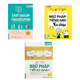 COMBO Easy English Conversation Giao tiếp tiếng Anh thật dễ dàng + Funny Grammar for you Basic Ngữ pháp tiếng Anh vui nhộn + Giải thích ngữ pháp tiếng anh