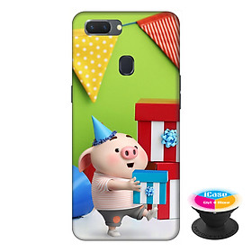 Ốp lưng điện thoại Oppo A5S hình Heo Con Tặng Quà tặng kèm giá đỡ điện thoại iCase xinh xắn - Hàng chính hãng