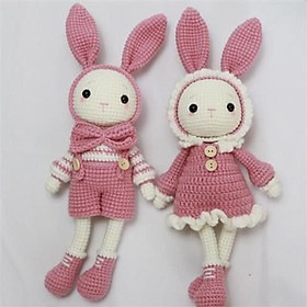 Crochet Kit A Pair of Rabbit Crochet Craft Set Make Your Own Doll for Adults and Kids