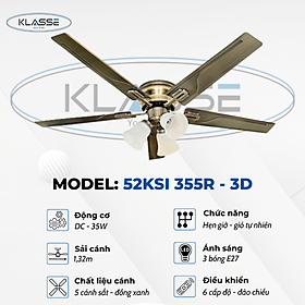 Mua Quạt trần chùm đèn Klasse 52KSI 355R – 3D Hàng chính hãng