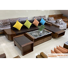 Bộ bàn ghế sofa phòng khách hiện đại gỗ sồi MS001