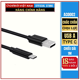 Mua Dây Cáp Sạc Điện Thoại USB to Type C 30W Dài 1M CHOETECH AC0002 (HÀNG CHÍNH HÃNG)