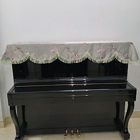 KHĂN PHỦ ĐÀN PIANO CƠ MẪU XANH HOA ĐÀO XINH XẮN