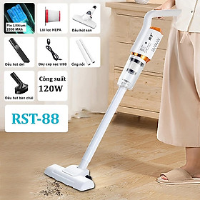 Máy Hút Bụi Cầm Tay Không Dây Công Suất 120W Wireless Vacuum Cleaner, Phù Hợp Để Trong Ô Tô, Văn Phòng, Phòng Ngủ Hút tóc, lông chó mèo, bụi bẩn - Hàng chính hãng nhập khẩu