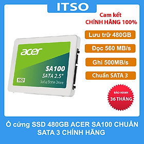 Hình ảnh Ổ cứng SSD Acer SA100 480GB SATA 3 - Hàng chính hãng 