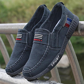 LCRTZKG Giày thể thao nam Giày đế bằng Giày vải nam Giày cao bồi Giày mùa hè thoáng khí Loafers Chaussure Homme Kích thước 38-45