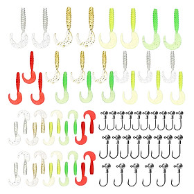 33Pcs Fishing Lures Kit Fishing Tackle Box With Jig Head Fishing Hook Soft Baits
