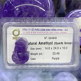 Linh Vật Tỳ Hưu Đá Thạch Anh Tím Amethyst Phong Thủy Tự Nhiên Kiểm Định