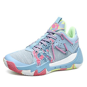 Giày bóng rổ nữ giày bóng rổ nam Giày thể thao bóng rổ có thể ngả người đàn ông ngoài trời không trượt giỏ huấn luyện viên nóng bỏng Color: IceBlue Shoe Size: Eur 39