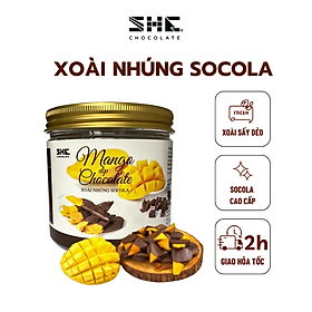 Xoài nhúng Socola - hũ pet 120g - SHE Chocolate - Bổ sung năng lượng, đa dạng vị giác. Quà tặng sức khỏe, quà tặng người thân, dịp lễ, thích hợp ăn vặt