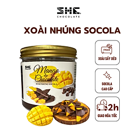 Xoài nhúng Socola - SHE Chocolate - 120g Hũ Pet - Đa dạng vị giác, bổ sung năng lượng. Quà tặng người thân, dịp lễ, thích hợp ăn vặt