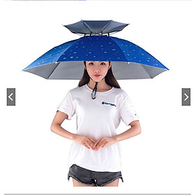 Mua Ô đội đầu 2 tầng che nắng che mưa chất liệu vải siêu giầy chấm thấm nước cao cấp