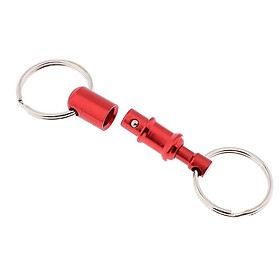 3-5pack 2 Pieces Breakaway Key Ring Separate Car Keys Quick Release Keychain Red