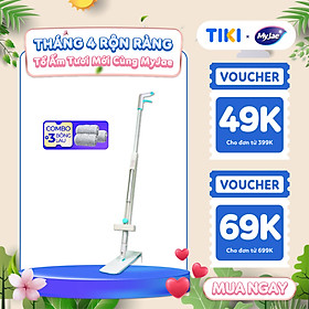 Mua Combo 3 Bông Lau + 1 Cây Lau Nhà MyJae Sợi Microfiber Tự Vắt Phun Sương Xoay 360 Độ Thông Minh 138cm