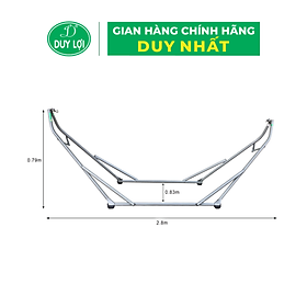 Mua KHUNG VÕNG XẾP DUY LỢI THÉP - CỠ ĐẠI (KHÔNG BAO GỒM VÕNG LƯỚI) - TẶNG 10 MÓC ÁO KÉP NHỰA CAO CẤP DUY LỢI