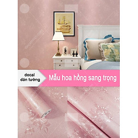 decal dán tường mẫu hoa hồng ẩn khổ ngang 1,2m có sẵn keo chất dày dặn