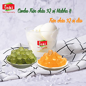 Combo Trân châu 3Q vị đào và Trân châu 3Q vị Matcha