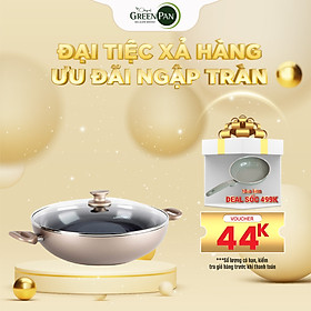 Chảo chống dính ceramic cao cấp GreenPan Cam.Bronze 32cm sâu có nắp - 675976